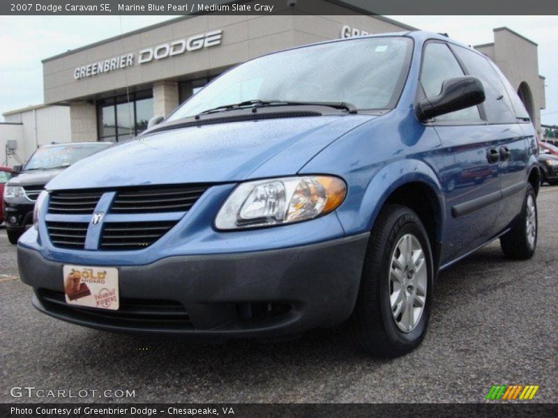 Marine Blue Pearl / Medium Slate Gray 2007 Dodge Caravan SE