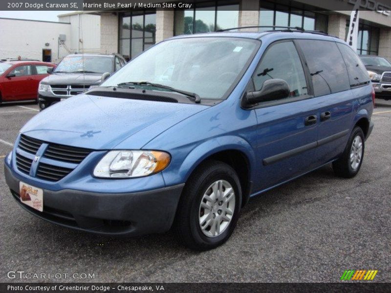 Marine Blue Pearl / Medium Slate Gray 2007 Dodge Caravan SE