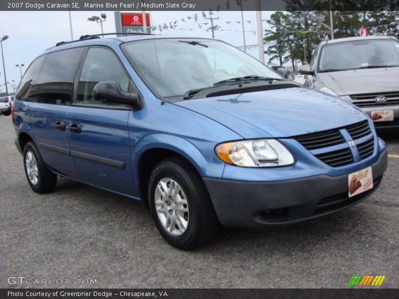 Marine Blue Pearl / Medium Slate Gray 2007 Dodge Caravan SE