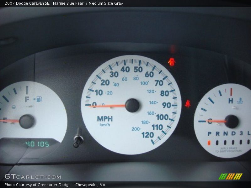 Marine Blue Pearl / Medium Slate Gray 2007 Dodge Caravan SE