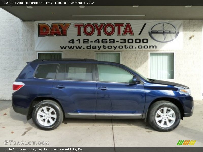 Nautical Blue Metallic / Ash 2012 Toyota Highlander SE 4WD