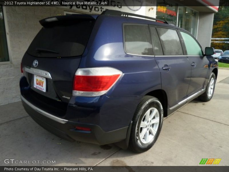 Nautical Blue Metallic / Ash 2012 Toyota Highlander SE 4WD