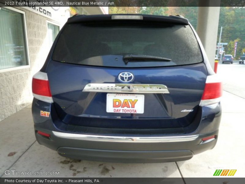 Nautical Blue Metallic / Ash 2012 Toyota Highlander SE 4WD
