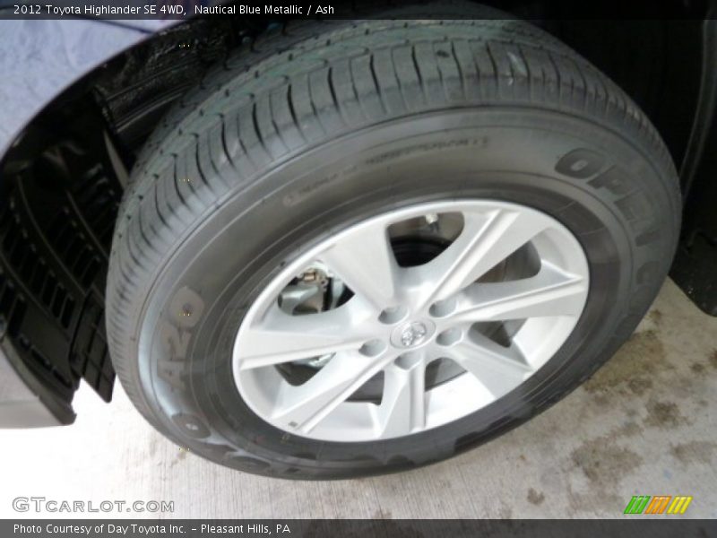 Nautical Blue Metallic / Ash 2012 Toyota Highlander SE 4WD
