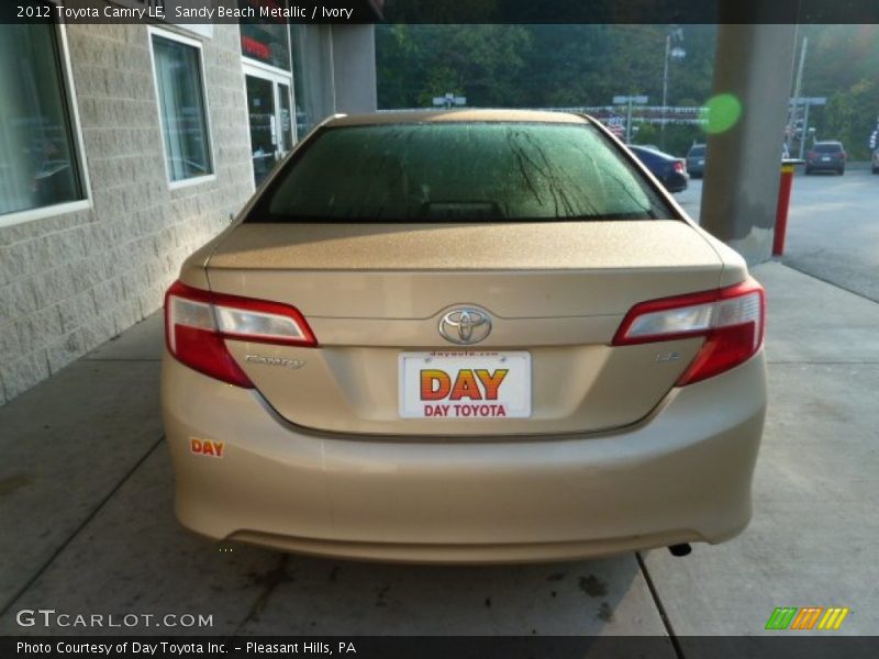 Sandy Beach Metallic / Ivory 2012 Toyota Camry LE