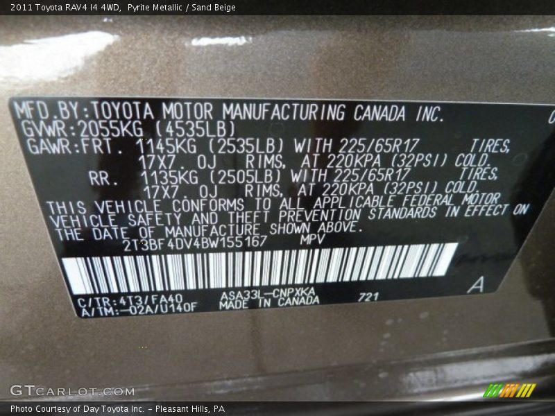 Pyrite Metallic / Sand Beige 2011 Toyota RAV4 I4 4WD