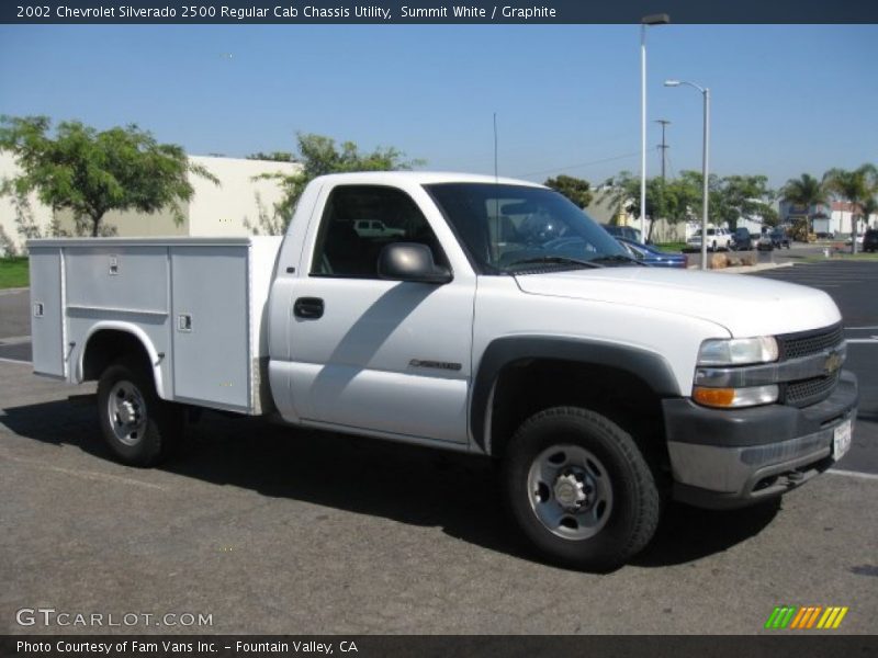 Summit White / Graphite 2002 Chevrolet Silverado 2500 Regular Cab Chassis Utility