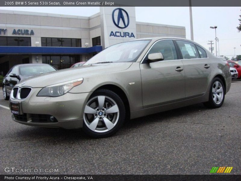 Olivine Green Metallic / Beige 2005 BMW 5 Series 530i Sedan