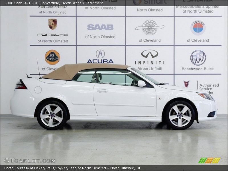 Arctic White / Parchment 2008 Saab 9-3 2.0T Convertible