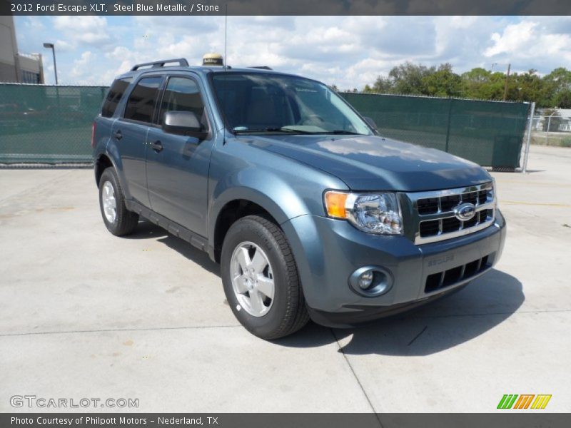 Steel Blue Metallic / Stone 2012 Ford Escape XLT