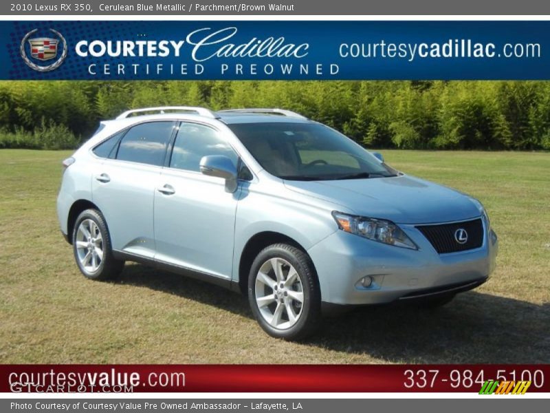 Cerulean Blue Metallic / Parchment/Brown Walnut 2010 Lexus RX 350