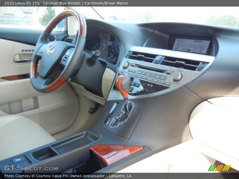 Cerulean Blue Metallic / Parchment/Brown Walnut 2010 Lexus RX 350