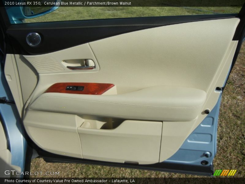 Cerulean Blue Metallic / Parchment/Brown Walnut 2010 Lexus RX 350