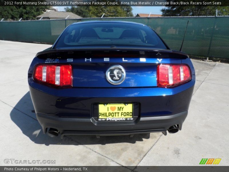 Kona Blue Metallic / Charcoal Black/Black Recaro Sport Seats 2012 Ford Mustang Shelby GT500 SVT Performance Package Coupe
