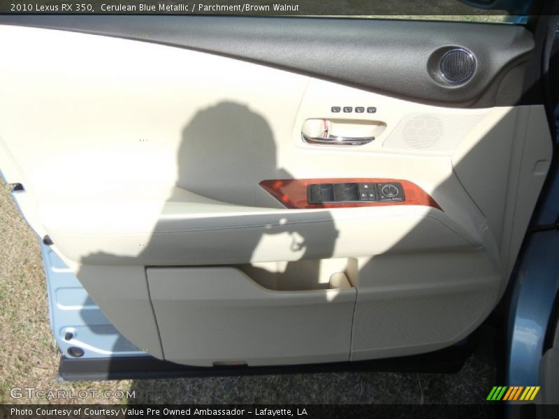 Cerulean Blue Metallic / Parchment/Brown Walnut 2010 Lexus RX 350