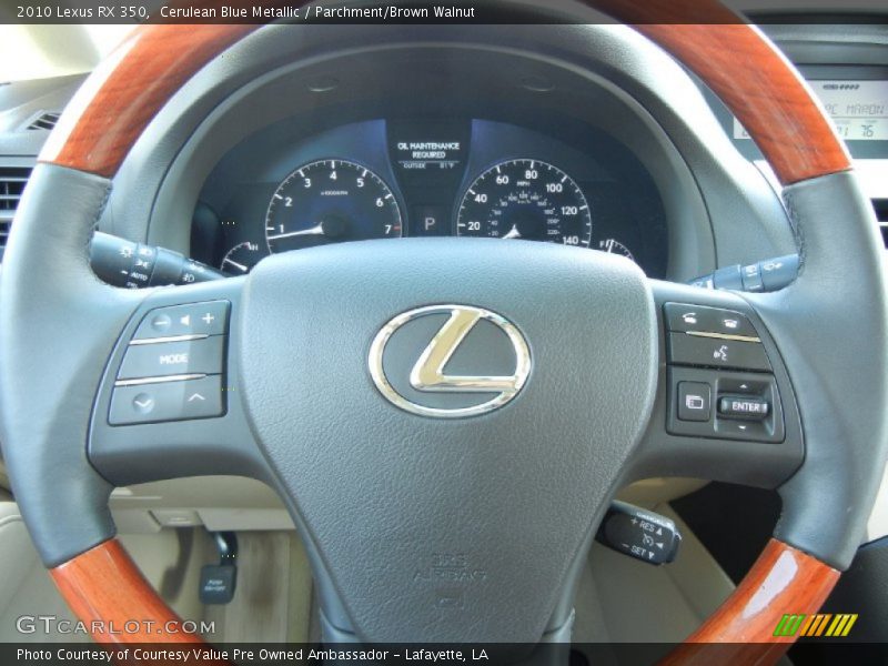 Cerulean Blue Metallic / Parchment/Brown Walnut 2010 Lexus RX 350