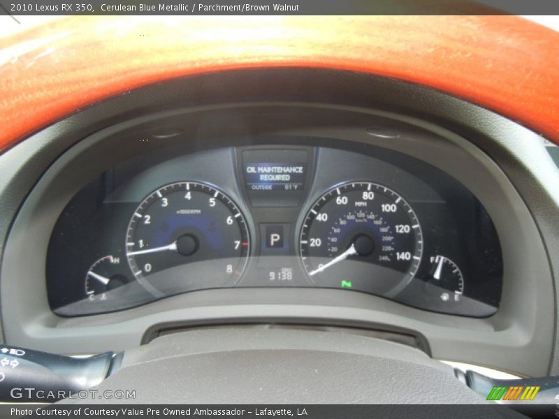 Cerulean Blue Metallic / Parchment/Brown Walnut 2010 Lexus RX 350