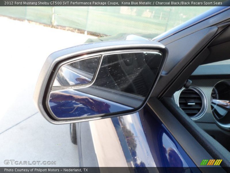 Kona Blue Metallic / Charcoal Black/Black Recaro Sport Seats 2012 Ford Mustang Shelby GT500 SVT Performance Package Coupe