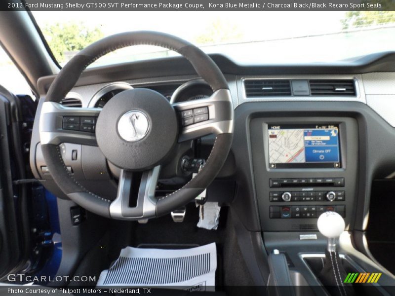 Dashboard of 2012 Mustang Shelby GT500 SVT Performance Package Coupe