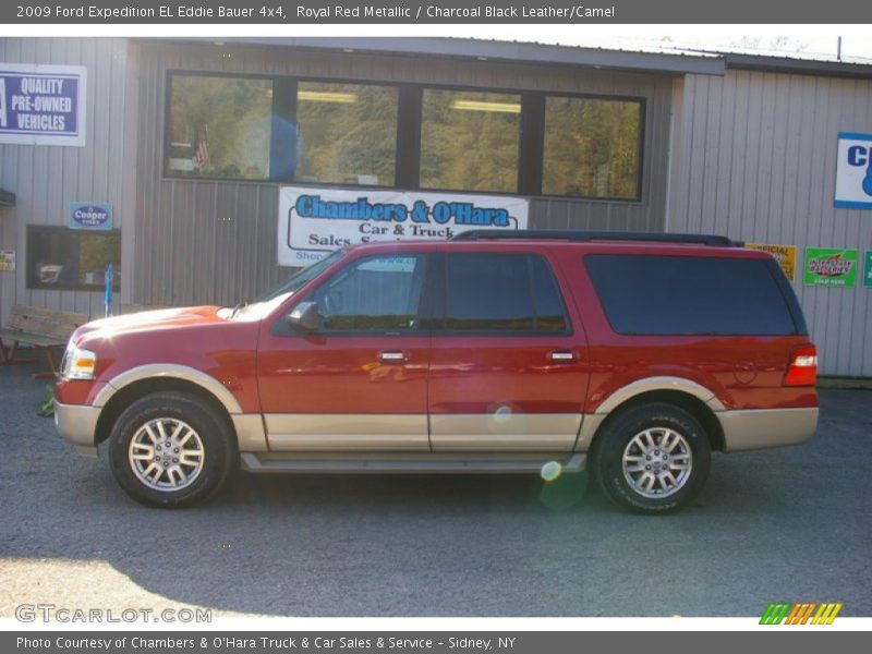 Royal Red Metallic / Charcoal Black Leather/Camel 2009 Ford Expedition EL Eddie Bauer 4x4