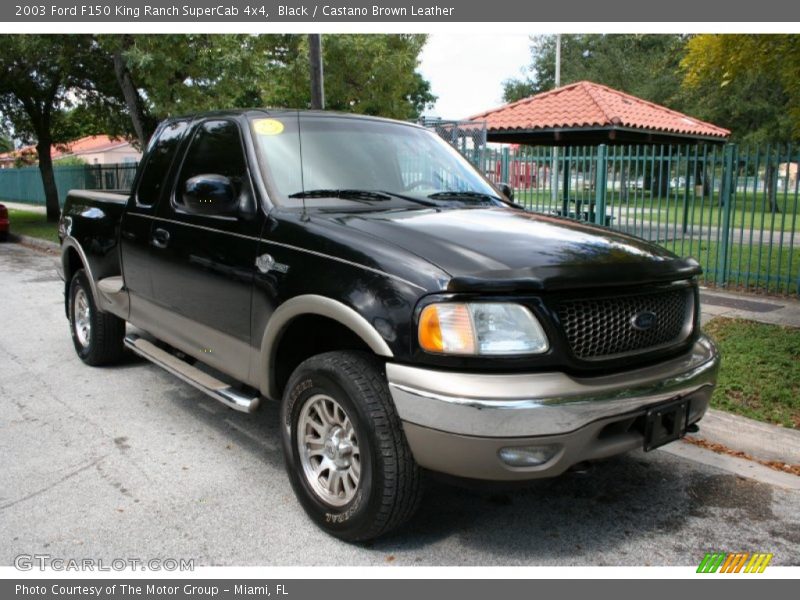 Black / Castano Brown Leather 2003 Ford F150 King Ranch SuperCab 4x4