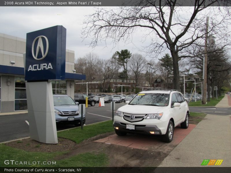 Aspen White Pearl / Taupe 2008 Acura MDX Technology