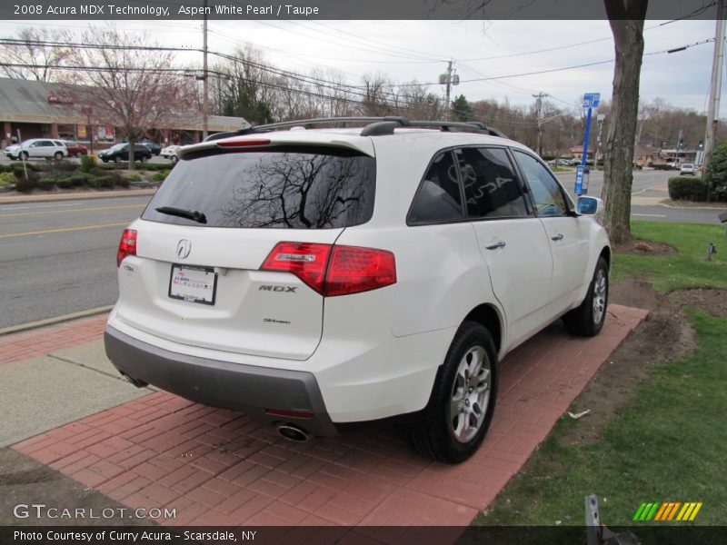 Aspen White Pearl / Taupe 2008 Acura MDX Technology