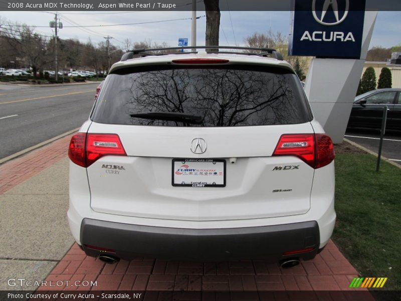 Aspen White Pearl / Taupe 2008 Acura MDX Technology