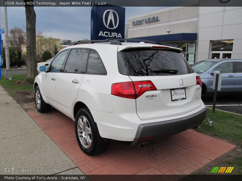 Aspen White Pearl / Taupe 2008 Acura MDX Technology