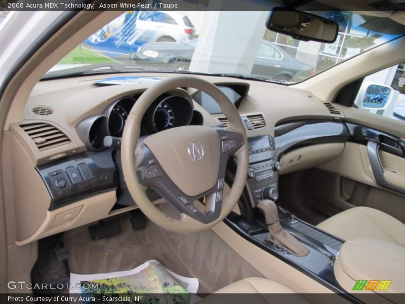 Aspen White Pearl / Taupe 2008 Acura MDX Technology