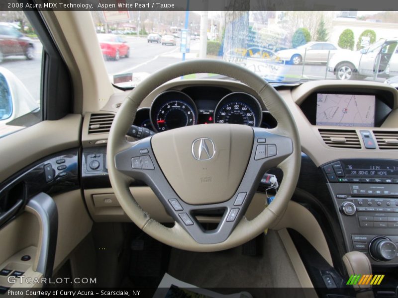 Aspen White Pearl / Taupe 2008 Acura MDX Technology