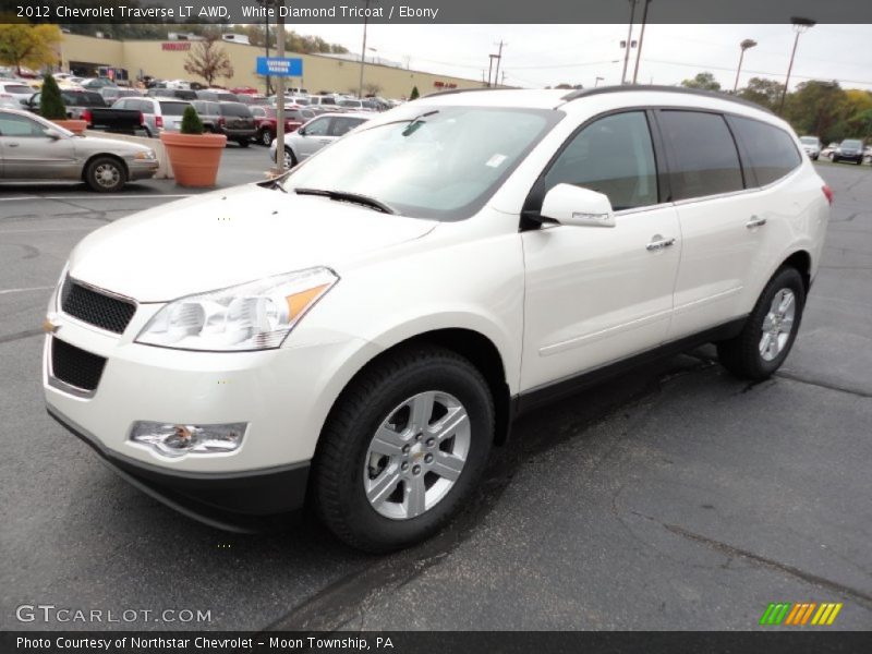 White Diamond Tricoat / Ebony 2012 Chevrolet Traverse LT AWD
