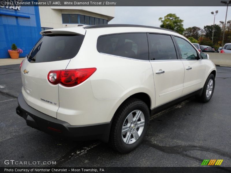 White Diamond Tricoat / Ebony 2012 Chevrolet Traverse LT AWD