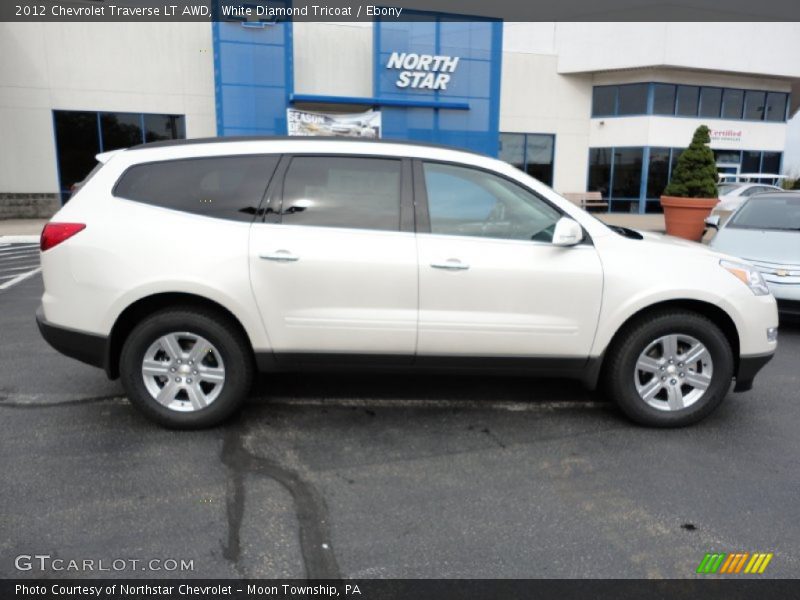 White Diamond Tricoat / Ebony 2012 Chevrolet Traverse LT AWD