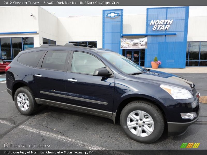 Dark Blue Metallic / Dark Gray/Light Gray 2012 Chevrolet Traverse LS AWD