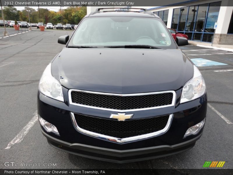 Dark Blue Metallic / Dark Gray/Light Gray 2012 Chevrolet Traverse LS AWD