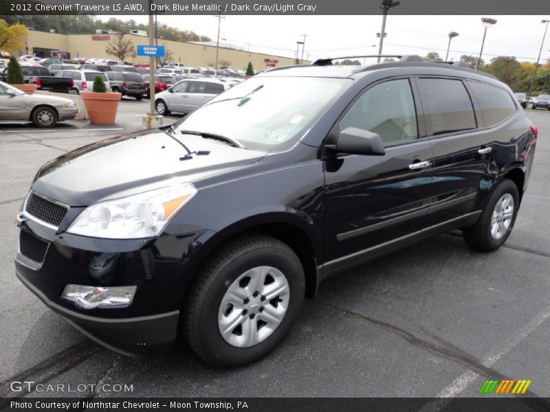 Dark Blue Metallic / Dark Gray/Light Gray 2012 Chevrolet Traverse LS AWD