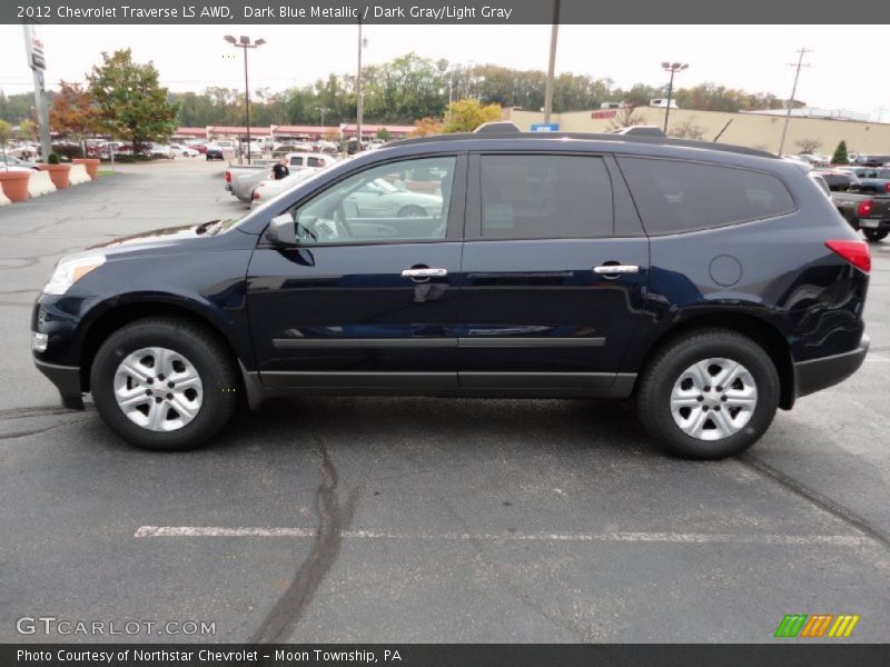 Dark Blue Metallic / Dark Gray/Light Gray 2012 Chevrolet Traverse LS AWD