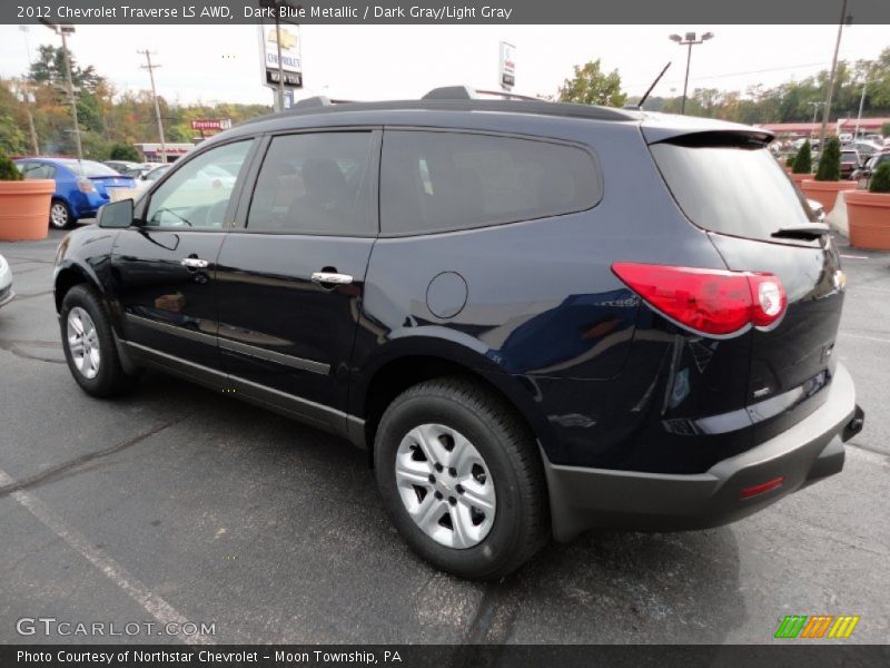 Dark Blue Metallic / Dark Gray/Light Gray 2012 Chevrolet Traverse LS AWD