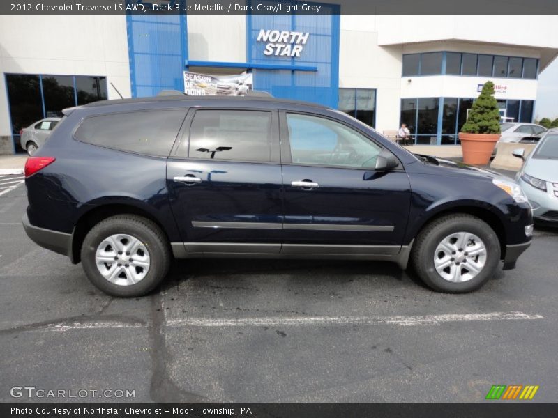 Dark Blue Metallic / Dark Gray/Light Gray 2012 Chevrolet Traverse LS AWD