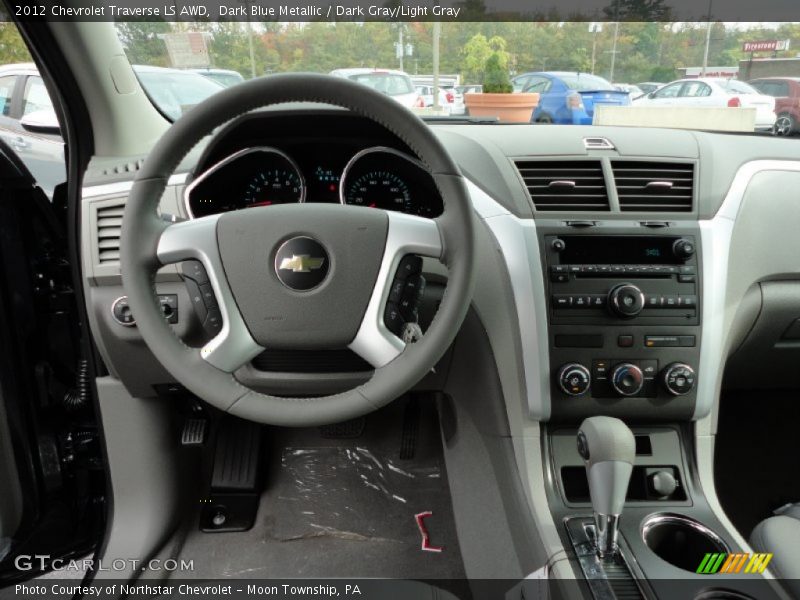 Dark Blue Metallic / Dark Gray/Light Gray 2012 Chevrolet Traverse LS AWD