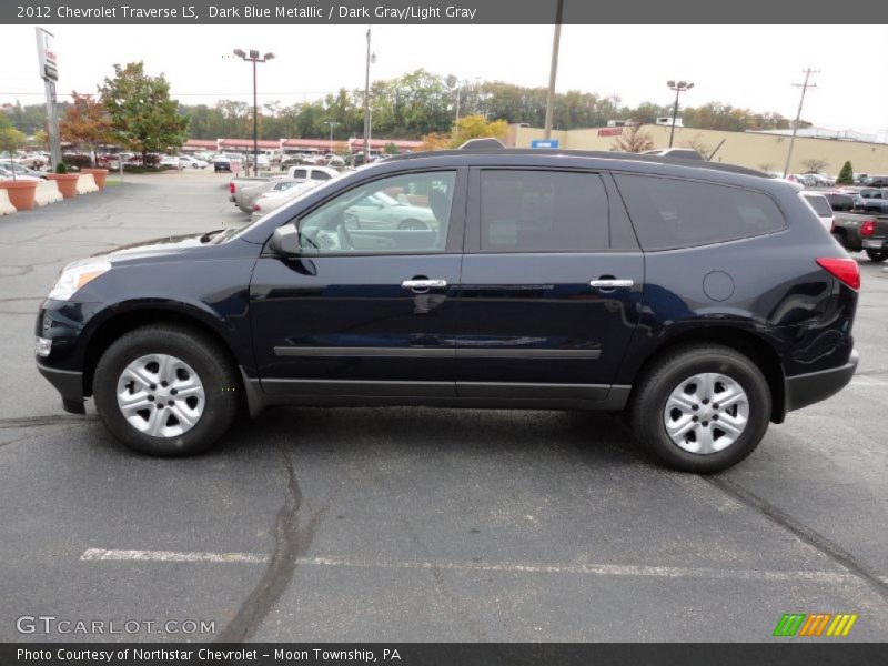 Dark Blue Metallic / Dark Gray/Light Gray 2012 Chevrolet Traverse LS