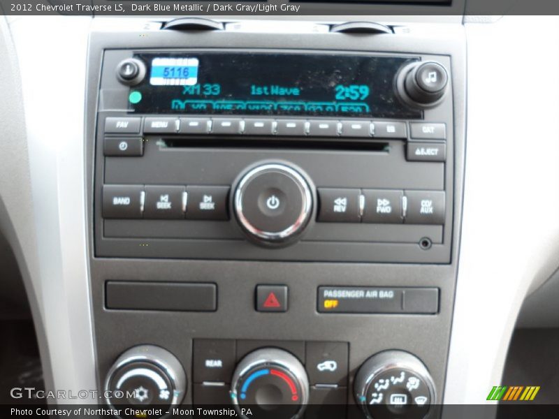 Dark Blue Metallic / Dark Gray/Light Gray 2012 Chevrolet Traverse LS
