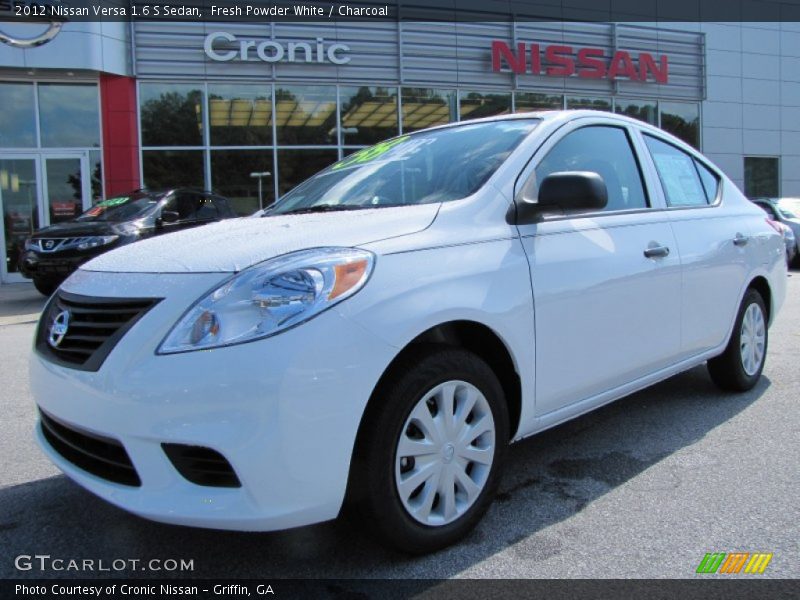 Fresh Powder White / Charcoal 2012 Nissan Versa 1.6 S Sedan