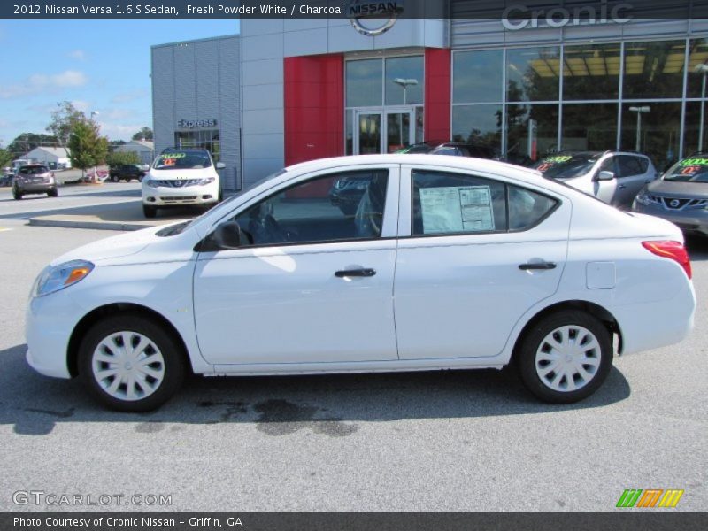 Fresh Powder White / Charcoal 2012 Nissan Versa 1.6 S Sedan