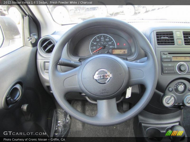 Fresh Powder White / Charcoal 2012 Nissan Versa 1.6 S Sedan