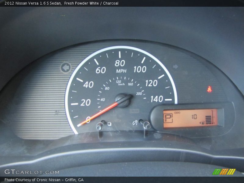Fresh Powder White / Charcoal 2012 Nissan Versa 1.6 S Sedan