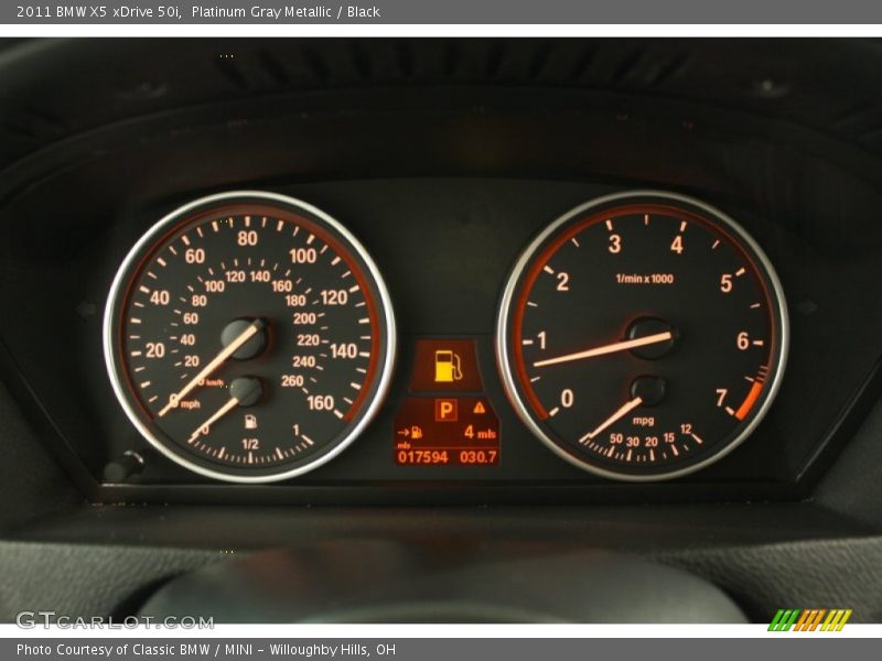 Platinum Gray Metallic / Black 2011 BMW X5 xDrive 50i
