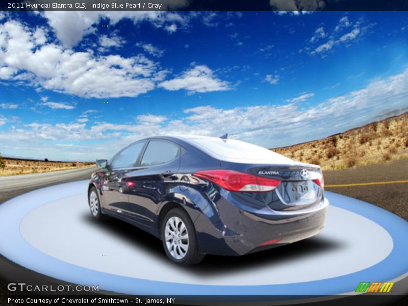 Indigo Blue Pearl / Gray 2011 Hyundai Elantra GLS