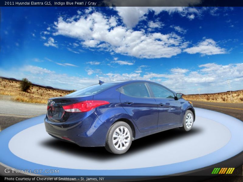Indigo Blue Pearl / Gray 2011 Hyundai Elantra GLS
